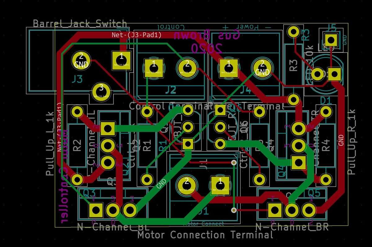 Traces on the H-Bridge PCB