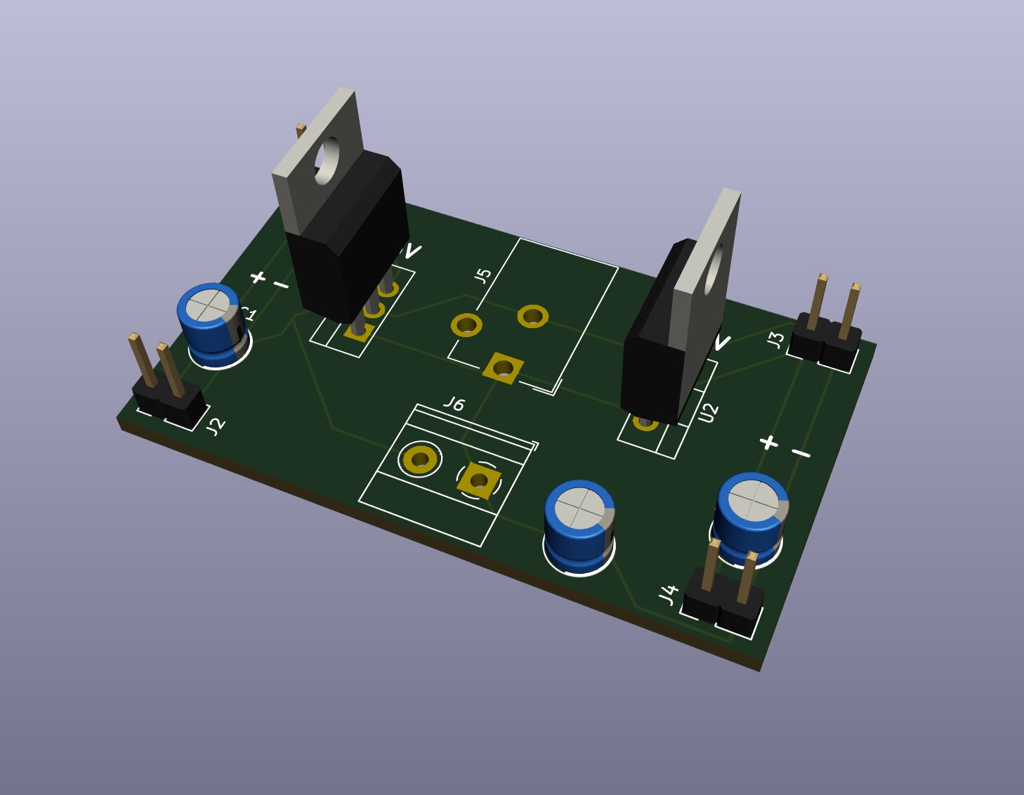 3D rendering of the power supply board